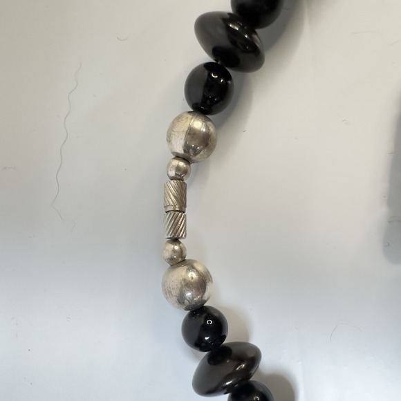 Vintage Necklace Mother of Pearl & Stone Pendant & Matching Bracelet Set 18" - Picture 12 of 13